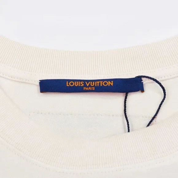 Louis Vuitton White Tee with Brown Label